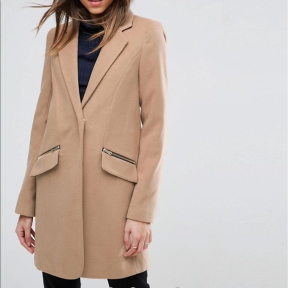 ASOS Jackets & Blazers - ASOS Slim Boyfriend Coat with Zip Pocket